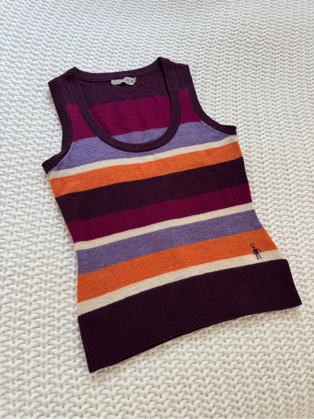 Smartwool Striped Tank Top in Purple, Orange, Lavender, Cream & Burgundy